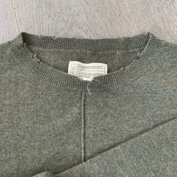 NWOT Current Elliot cashmere blend distressed sweater - Picture 7 of 9